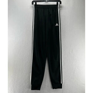 Adidas Track Pants Youth Kids Sz L 14-16 Elastic Waist Pull On Athletic Black